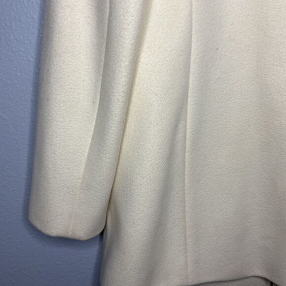 Banana Republic Cream Soft Wool Double Breasted Fully Lined Pea Coat Size Medium - Picture 13 of 16